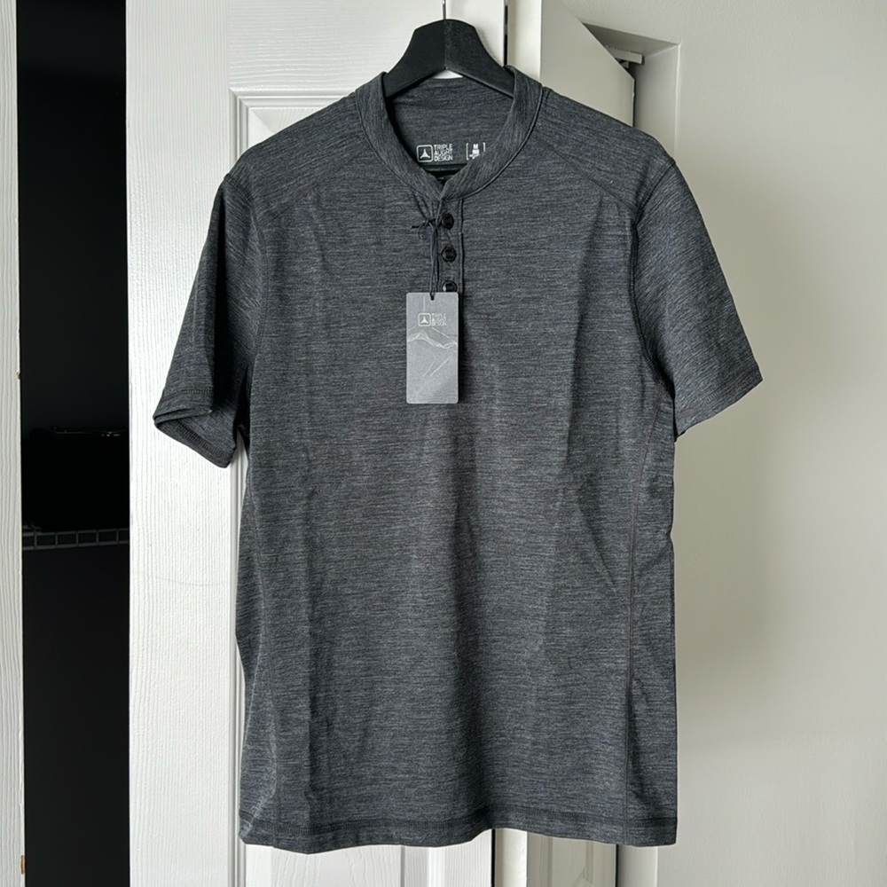 Triple Aught Design Black Hunstman Henley, Merino Wool, Size Medium